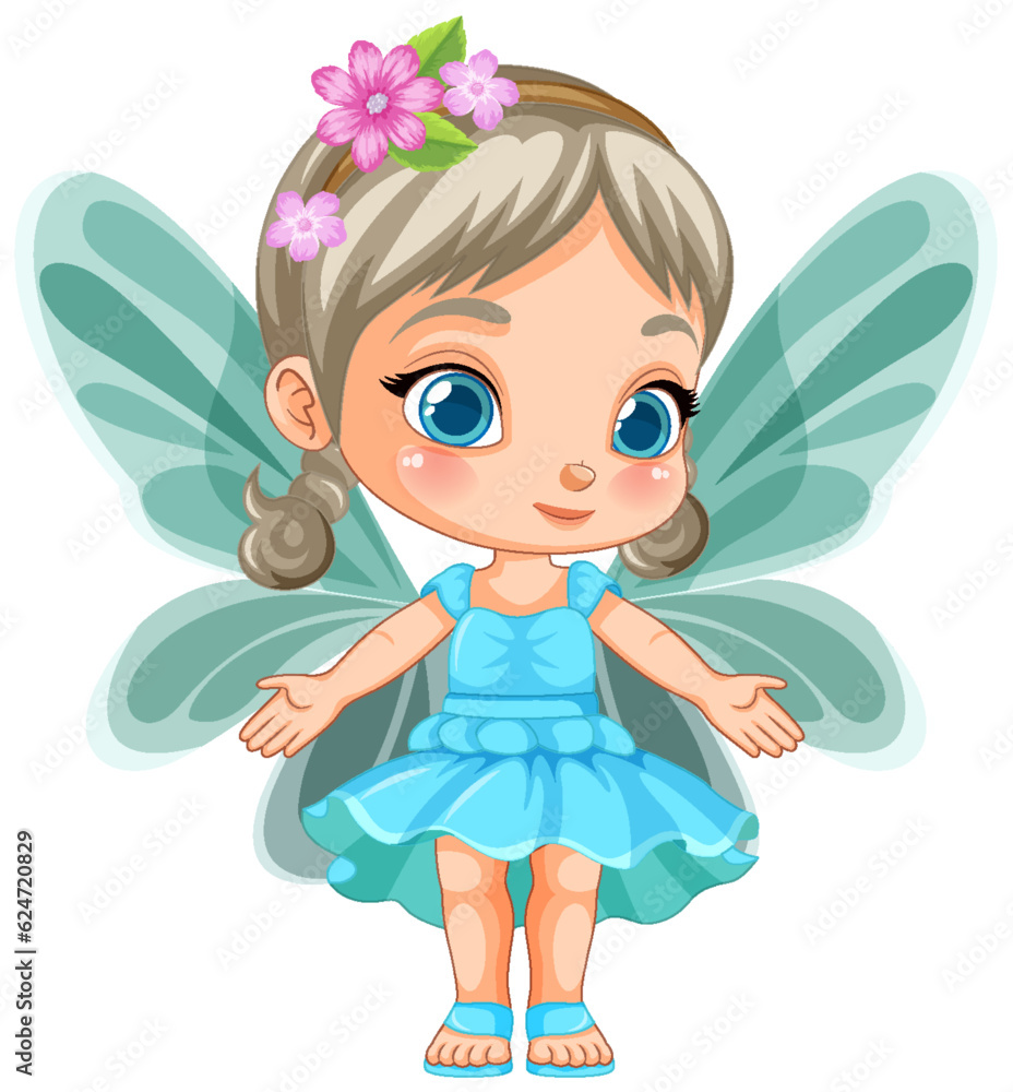 Cute Fairy Girl Cartoon Character Vector Cute Fairy Girl Cartoon Character Vector
