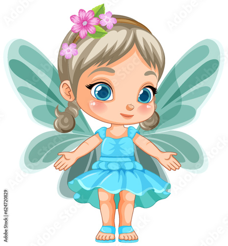 Cute Fairy Girl Cartoon Character Vector