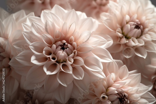Pink dahlia flowers bouquet close up. Generative AI