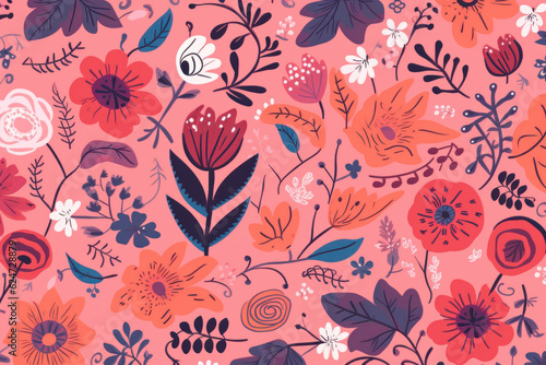 Floral patterned background. Seamles Pattern. Generative AI