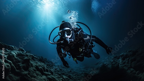 scuba diver in the sea © Fred