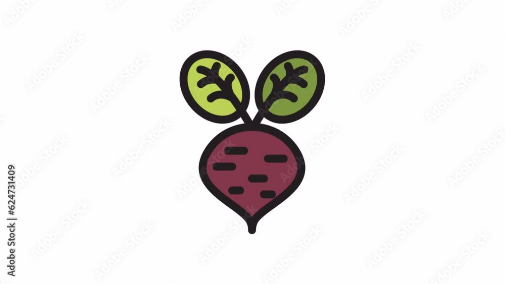 Beetroot, Vegetables animated icon on transparent background. Stock 비디오 ...