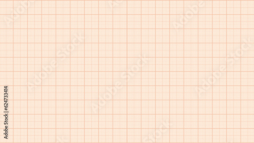 Orange graph paper sheet background, vector illustration.