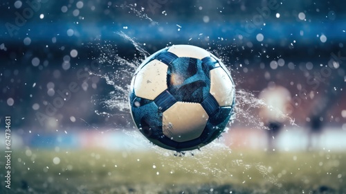 soccer ball in the water splash