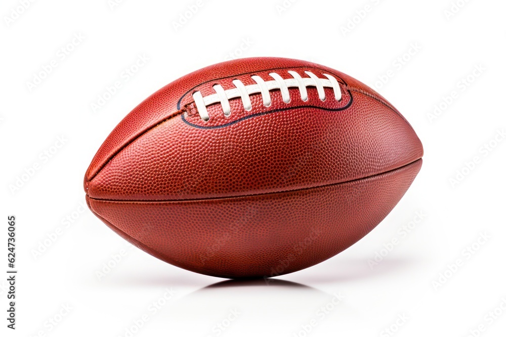 american football isolated on solid white background, created by Generative AI american football isolated on solid white background, created by Generative AI