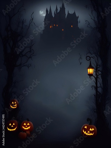 horror illustration  scary background horror background ,ghost forest for  halloween and atr illustration generative ai