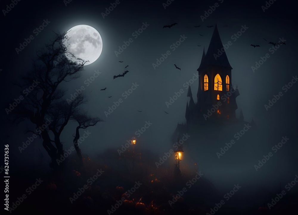 horror illustration scary background horror background ,ghost forest for halloween and atr illustration generative ai horror illustration scary background horror background ,ghost forest for halloween and atr illustration generative ai