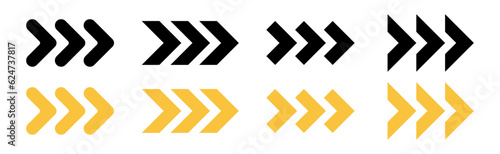 arrow direction icon set black and yellow
