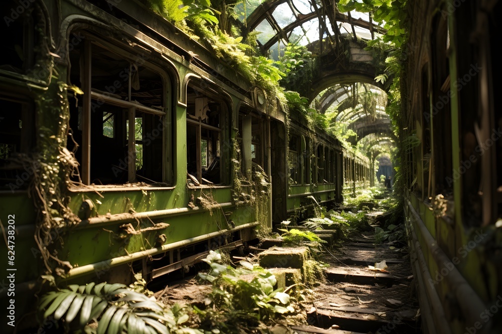 Verlassener Bahnhof. generative KI Verlassener Bahnhof. generative KI