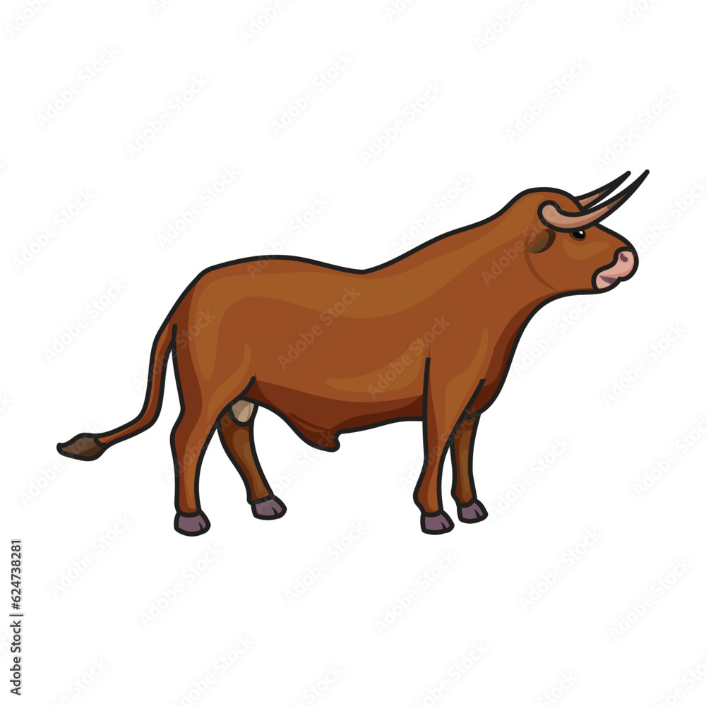 Cow of animal vector icon.Color vector icon isolated on white background cow of animal.