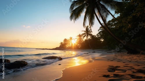 sunset at the tropical beach