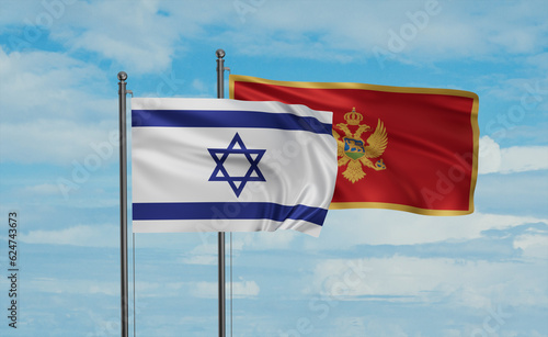 Montenegro and Israel flag