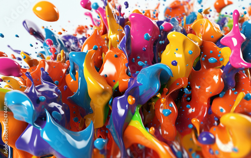 Abstract colorful splash 3d background