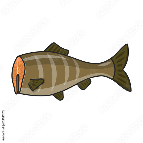 Sea fish vector icon.Color vector icon isolated on white background sea fish.