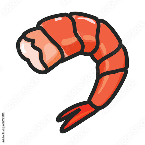 Shrimp vector icon.Color vector icon isolated on white background shrimp .