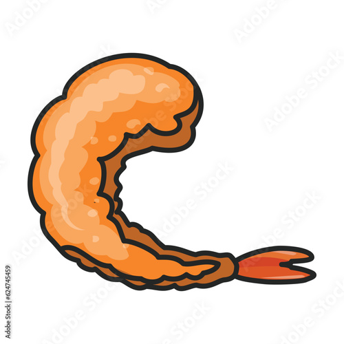 Shrimp vector icon.Color vector icon isolated on white background shrimp .