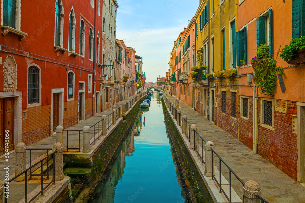 Italy, Beautiful Canal Grande in Venice at sunrise