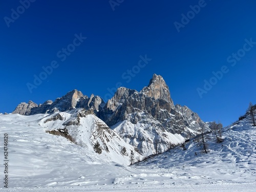 Snow covered mountains in Trentino