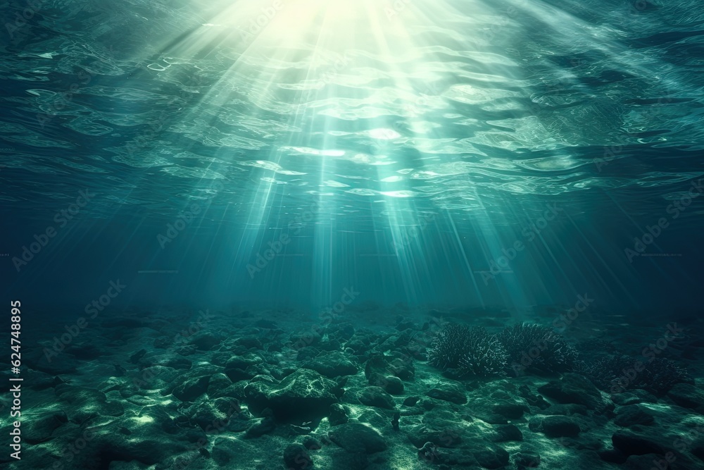 custom made wallpaper toronto digitalunderwater scene with rays of light