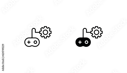 Gamification icon design with white background stock illustration