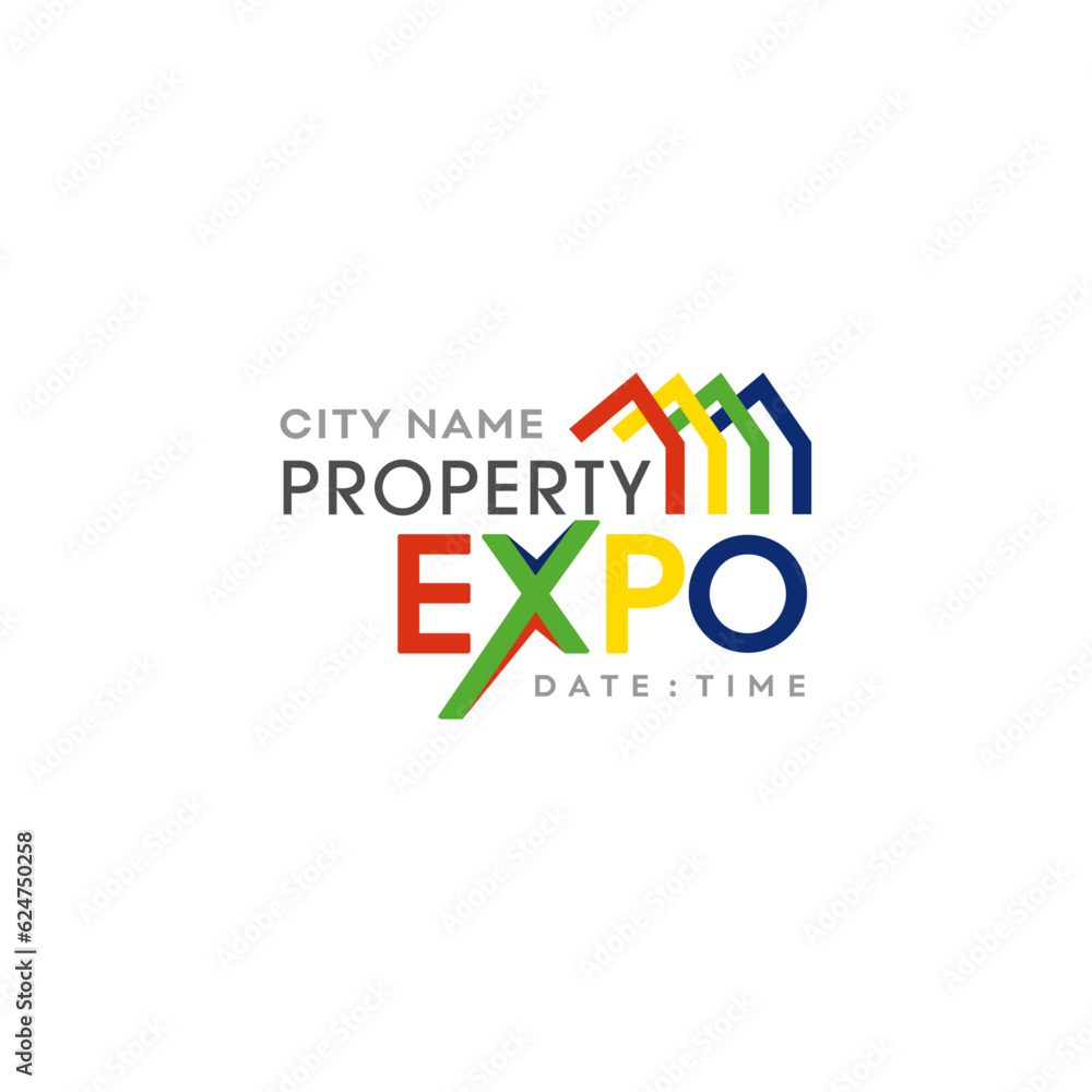 Real Estate Property Expo Logo, Home Concept,  Colorful Abstract logo unit Vector Design