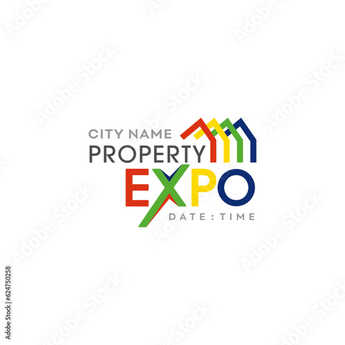 Real Estate Property Expo Logo, Home Concept,  Colorful Abstract logo unit Vector Design