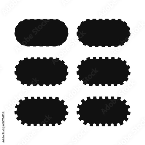 Perforated Edge Rounded Rectangle Icon Set