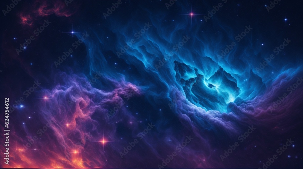 Colorful space galaxy cloud nebula. Stary night cosmos. Universe science astronomy. Supernova background wallpaper - IA générative Colorful space galaxy cloud nebula. Stary night cosmos. Universe science astronomy. Supernova background wallpaper - IA générative