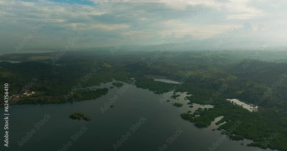 Tropical landscape with mangrove forest and blue sea. Zamboanga. Mindanao, Philippines. Tropical landscape with mangrove forest and blue sea. Zamboanga. Mindanao, Philippines.