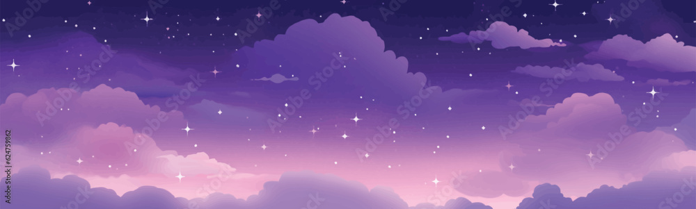 © Zaharia Levy - Starry Sky with Milky Way vector simple 3d smooth isolated illustration