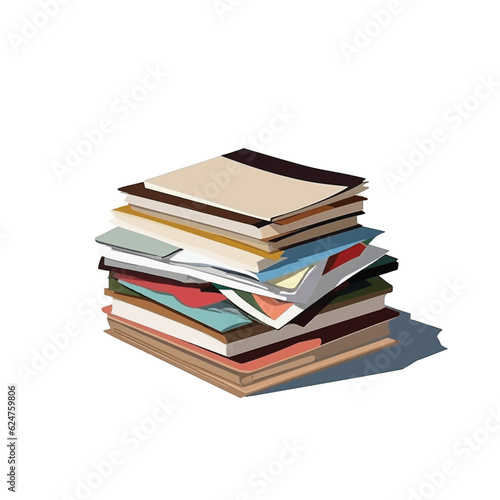 Stack of Recycled Paper vector flat isolated illustration