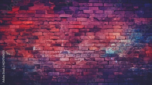 Grunge Artistry: Dramatic Magenta Brick Wall