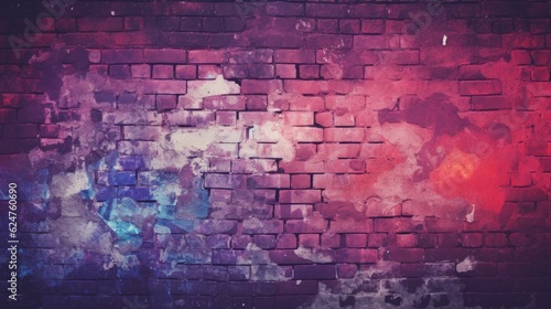 Grunge Horror: Toned Magenta Brick Wall