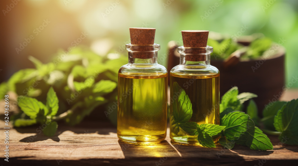 bottles with essential oils and herbs. aromatherapy and herbal medicine bottles with essential oils and herbs. aromatherapy and herbal medicine