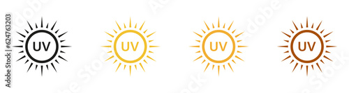 Sunblock, Sunscreen Cream. Summer Sunlight Symbol Collection. SPF Label, Ultraviolet Rays Protect Icon Set. Skin Protection from Sun Pictogram. Block Solar Radiation. Isolated Vector Illustration