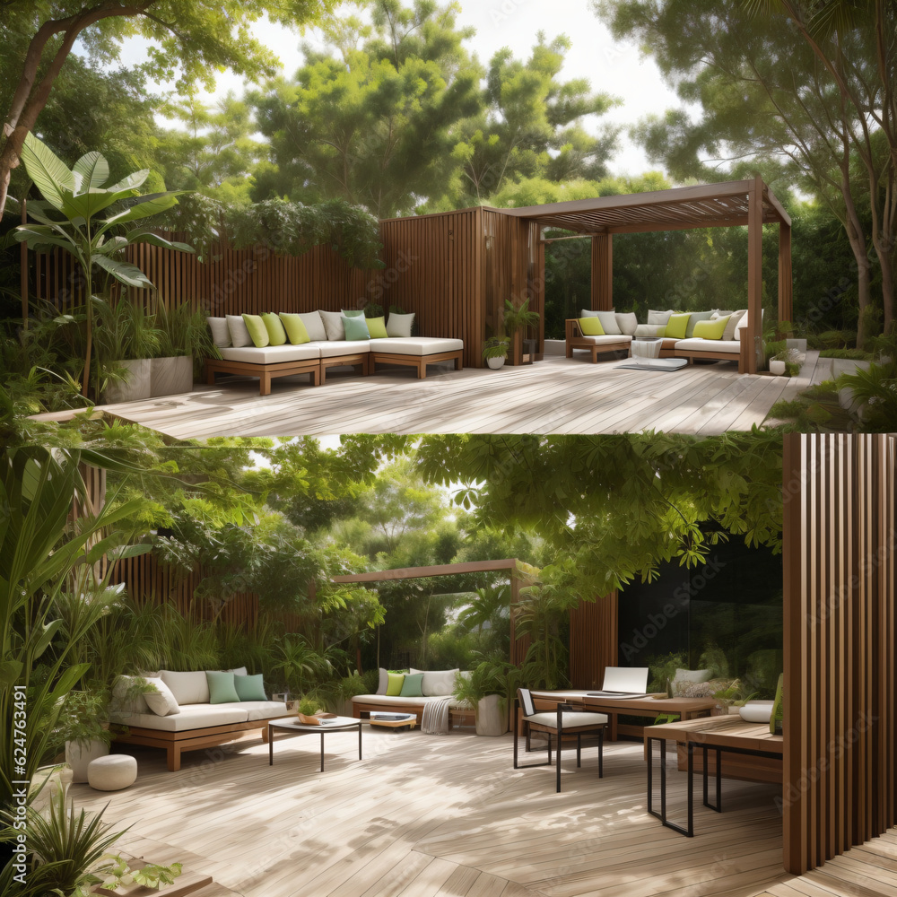 Fototapeta premium patio with chairs