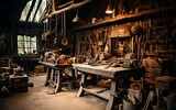 A workbench with a lot of tools on it. AI