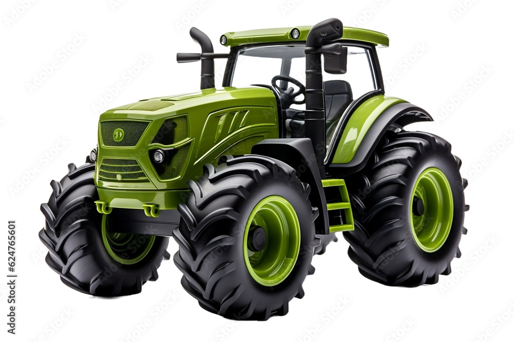 Obraz premium red tractor isolated on white background