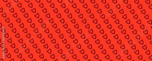 pattern: cherry heart on a red background, a symbol of love and passion
