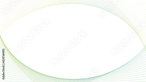 カラーのラインウェーブのフレームと白の背景イラスト