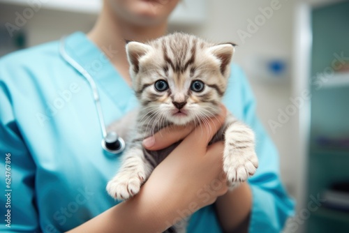 veterinarian in the clinic with a Cat 