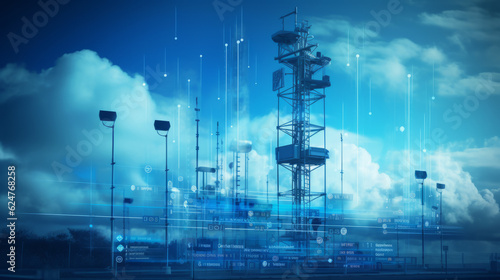 A weather station gathering meteorological data, exemplifying the integration of technology in climate monitoring.Technology Business background