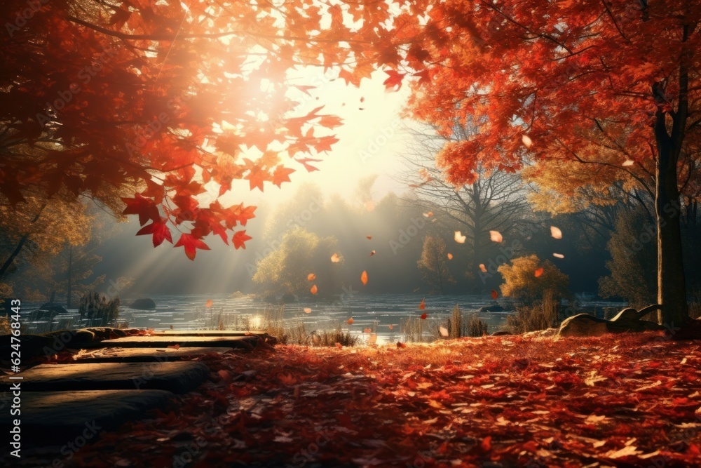 autumn beautiful sunny landscape