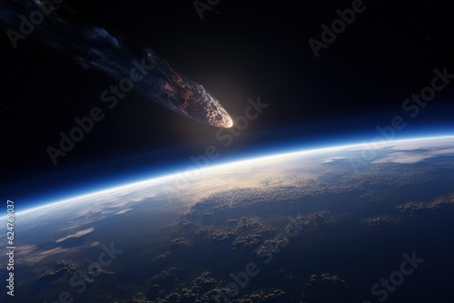 comet meteorite asteroid flying towards earth