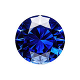 Sapphire gem isolated on transparent background. Generative AI