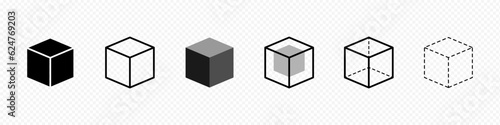 Vector isolated Cube icon set