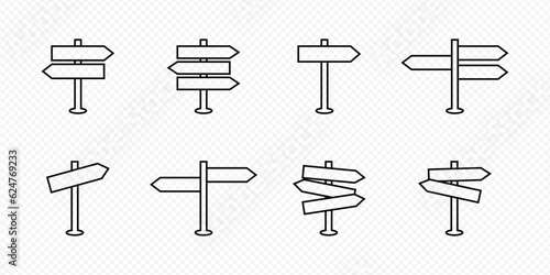 Vector isolated Signpost icon set