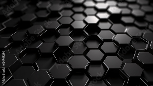 Black and White Hexagon Background: Aesthetic Generative AI
