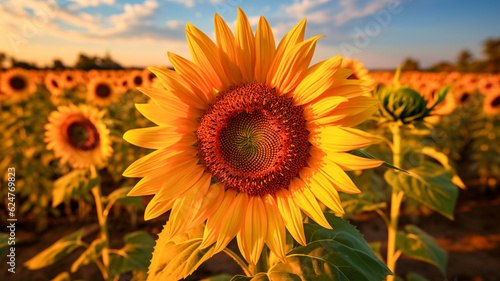 Vibrant Sunflower in a Field of Flowers  A Generative AI Masterpiece