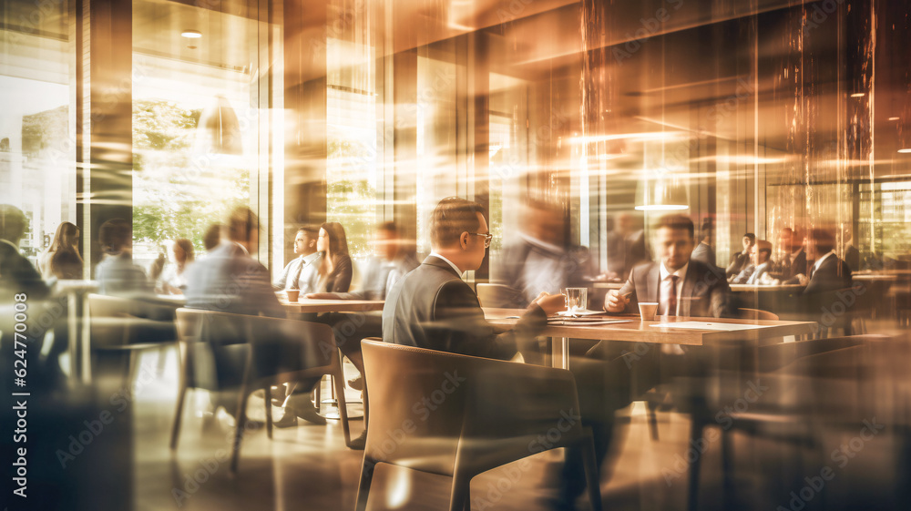 Blurred Image of People at a Restaurant Table with Generative AI Blurred Image of People at a Restaurant Table with Generative AI